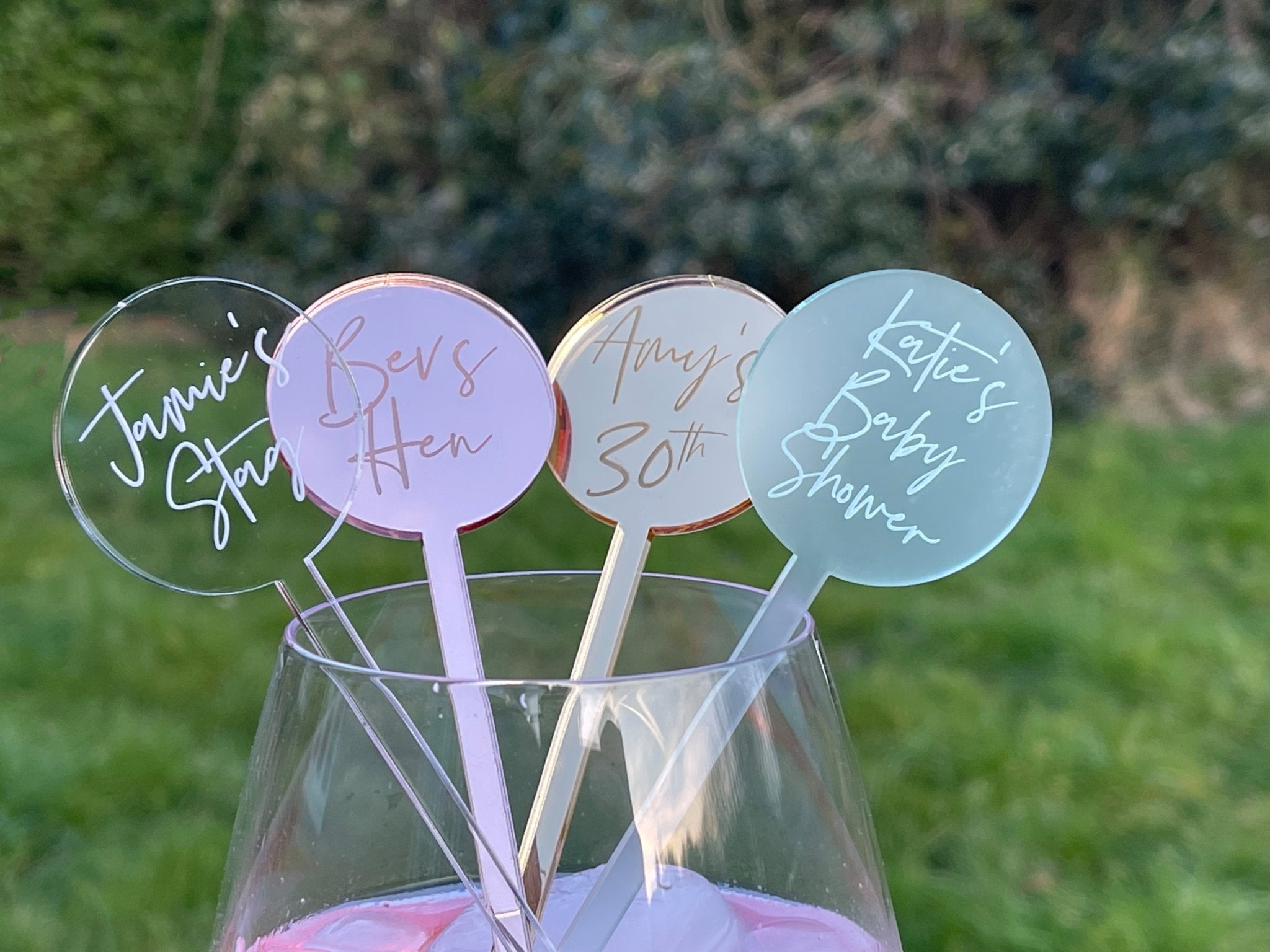 personalised cocktail drink stirrers for bachelor and  bachelorette  party