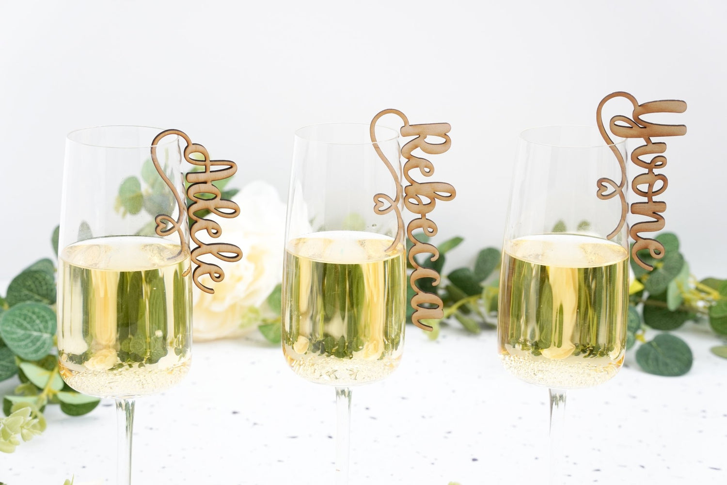 wooden wedding drink tags