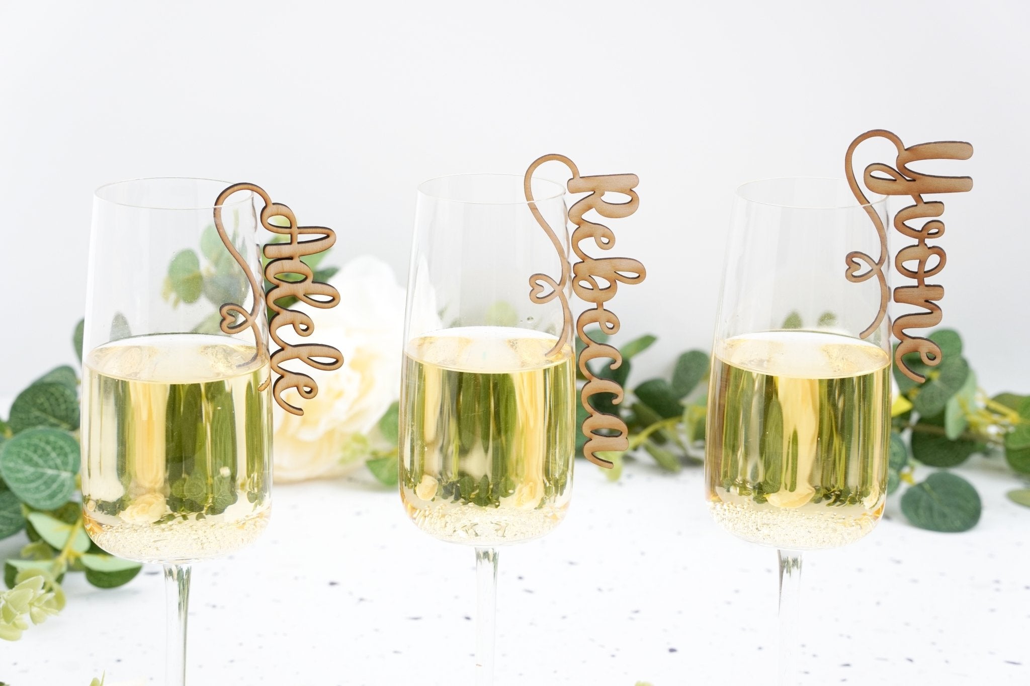 wooden wedding drink tags