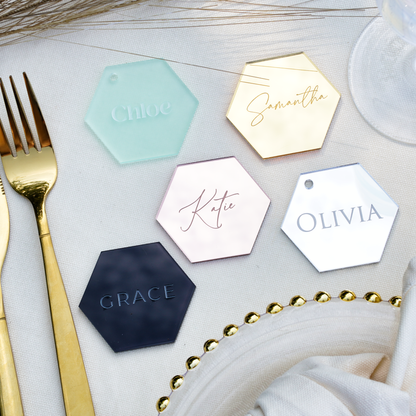 Personalised Wedding Hexagon Name Places
