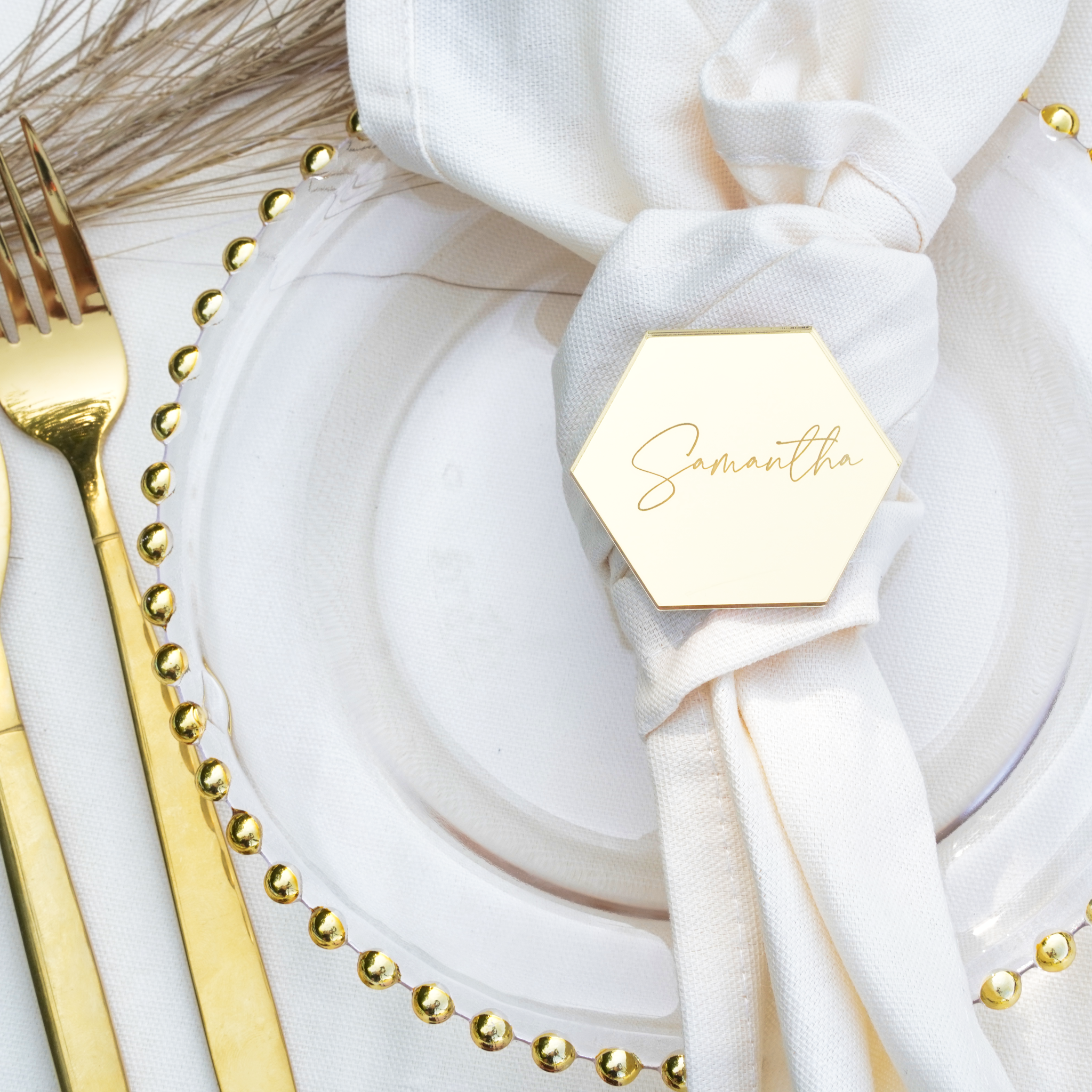 Personalised Wedding Hexagon Name Places
