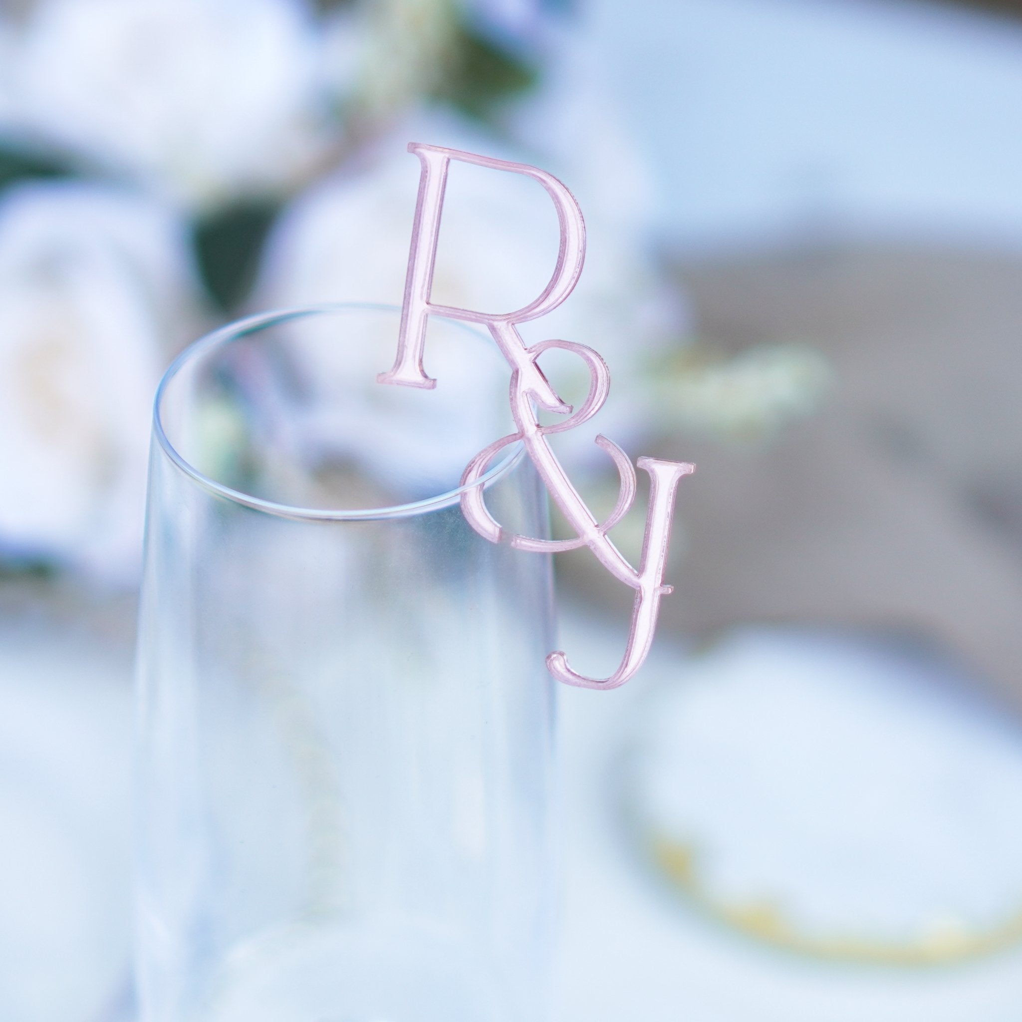 Wedding Initial glass drink charms
