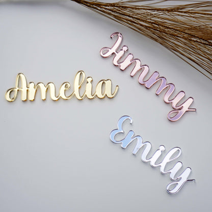 acrylic personalised wedding name cards