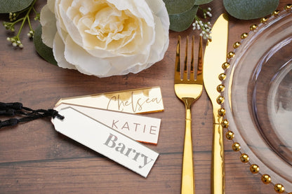 personalised wedding bookmarks with black tassels