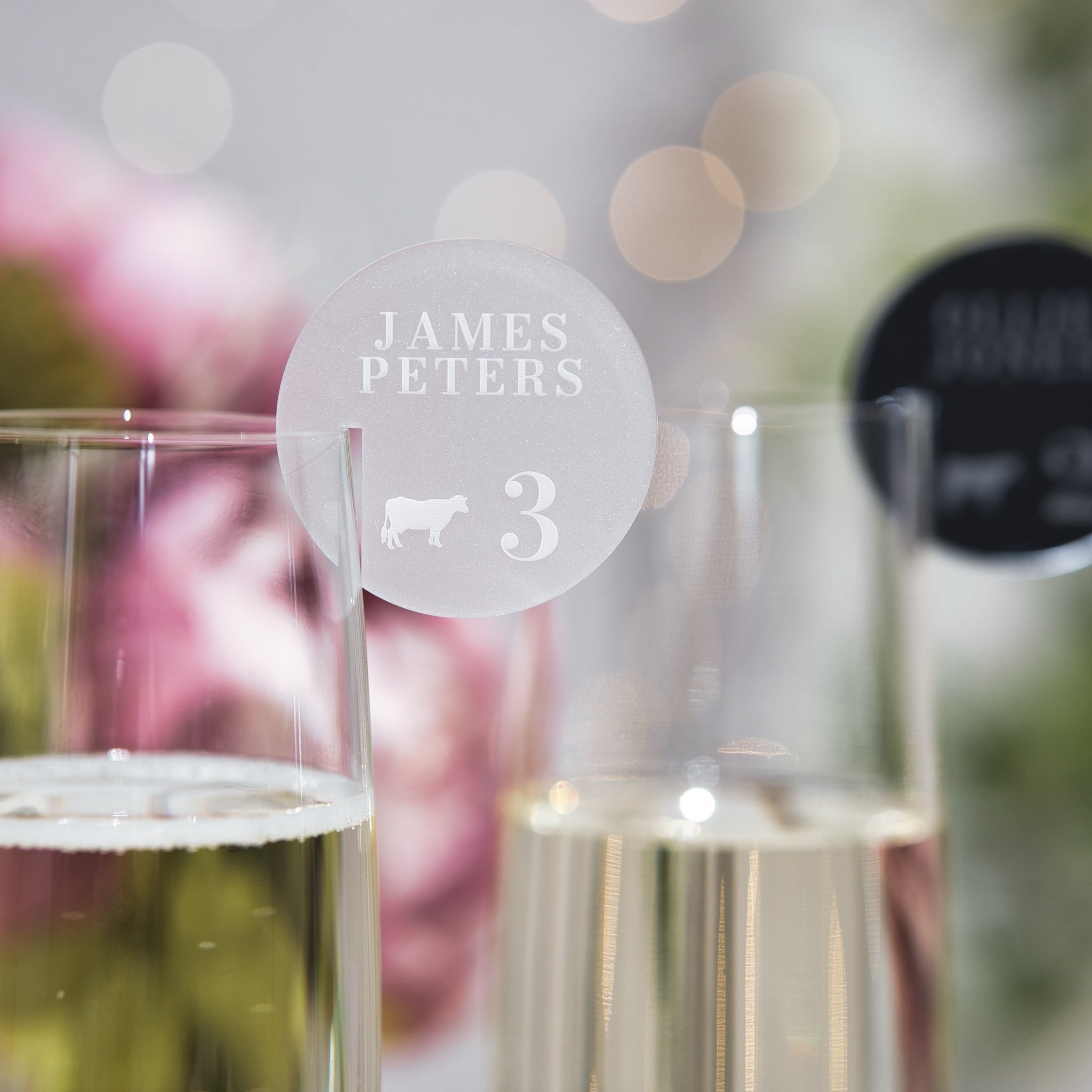 Wedding drink charms with meal choice