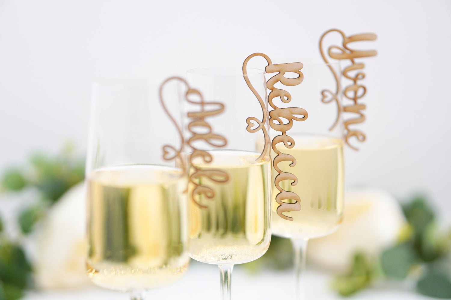 wedding place tags for table and glass decorations 