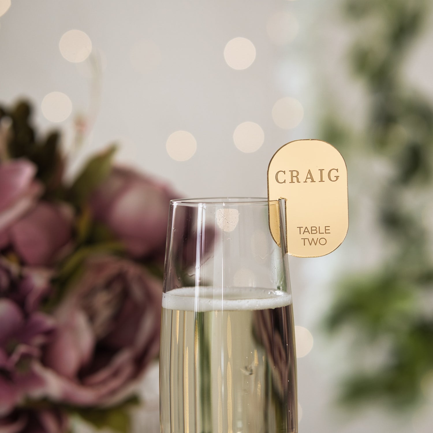 Personalised Drink Charms With Table Numbers