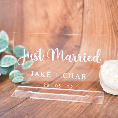 Just Married Sign Acrylic