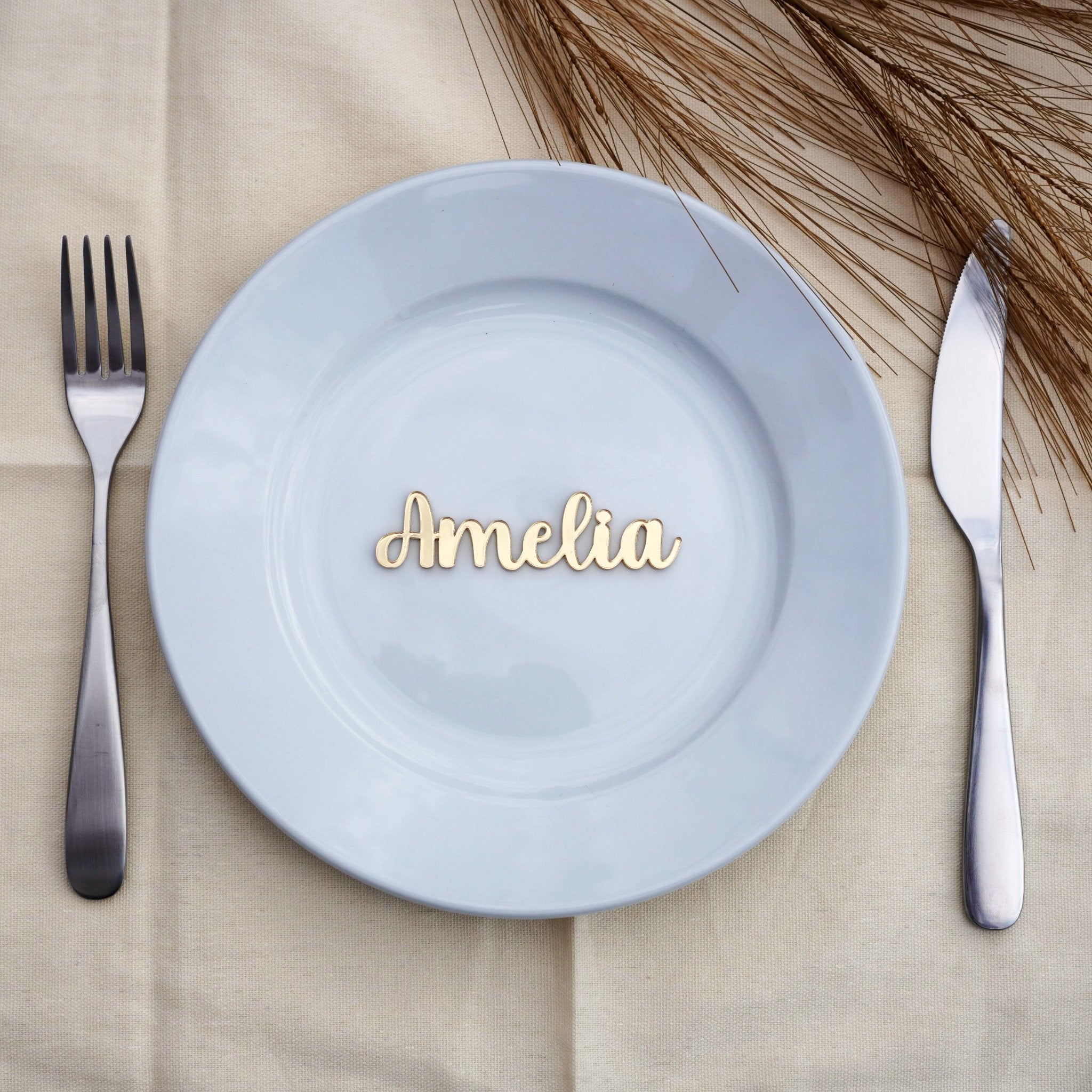 acrylic place names for party table decoration 