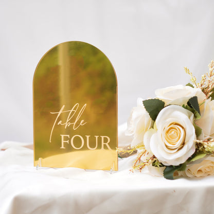 Arch Wedding Table Numbers With Stand